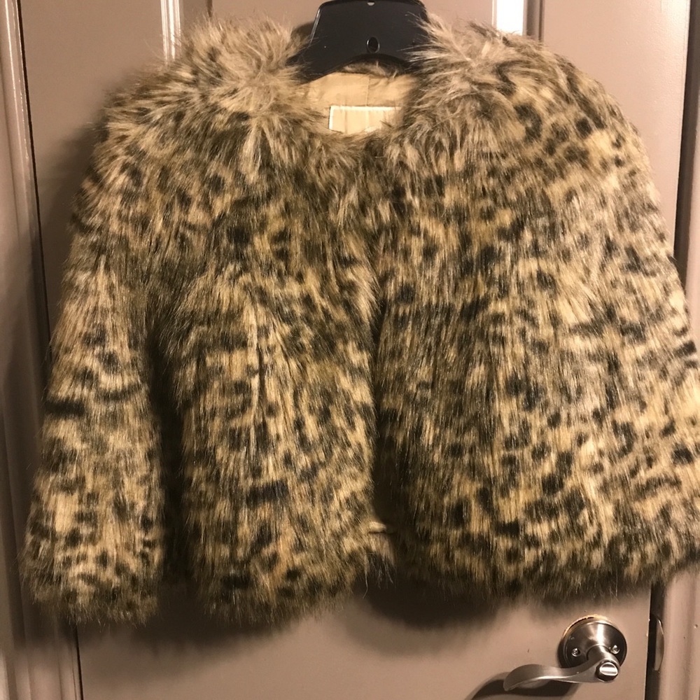 Michael Kors Faux FurCheetah Short Jacket